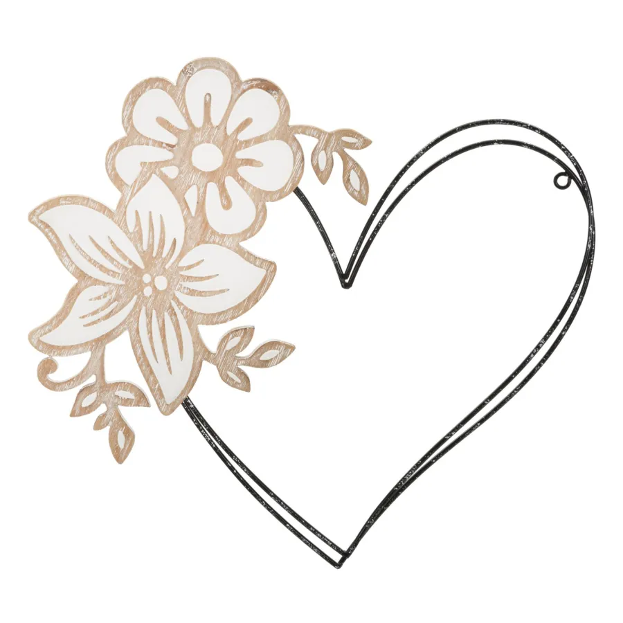 PANEL Z ŻELAZA I DREWNA HEART 50X2X45 cm MIN 2